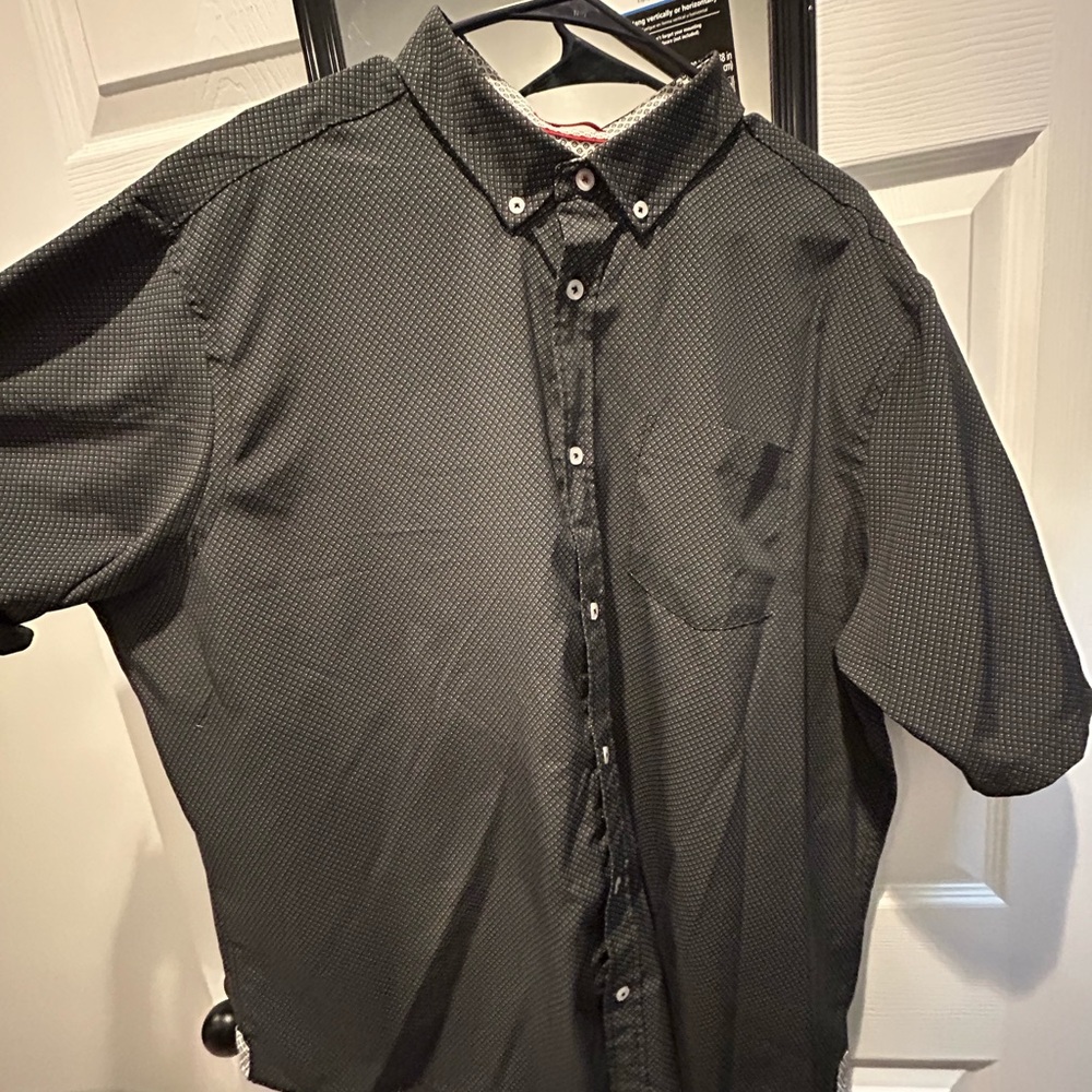 Black Casual Button Down Shirt with Collar